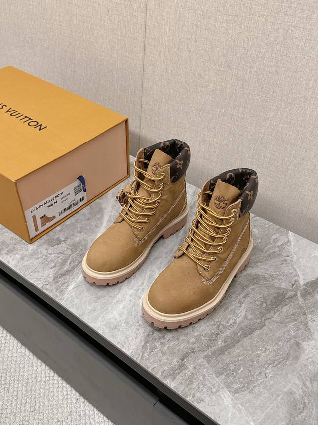 代购级 Louis Vuitton X Timberland联名 Via Instagram 大黄靴 今年 1月 Lv 2024秋冬 系列于巴黎布洛涅森林北部、